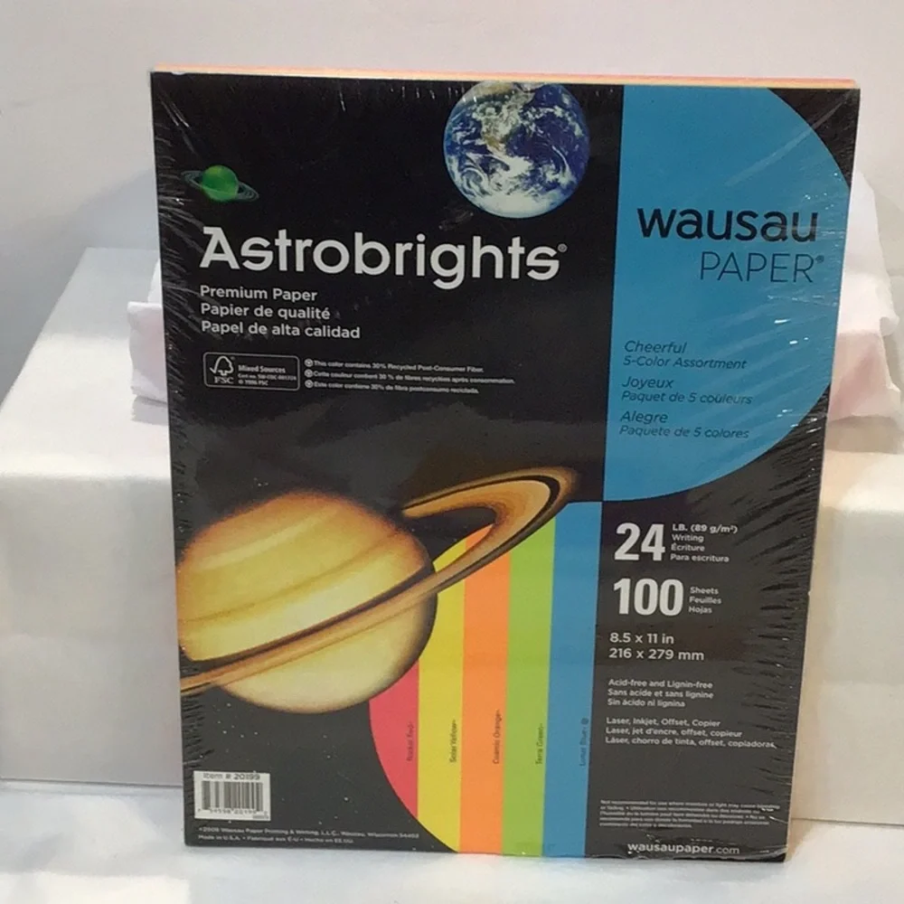 NWT!  Astrobrights premium 24# paper in colors shown.